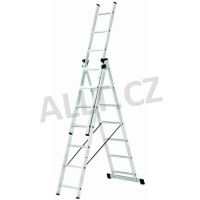 Žebřík hliníkový třídílný univerzální víceúčelový 3x6